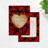Red Rose Floral Wedding Save the Date Visitekaartjes (Bureau)