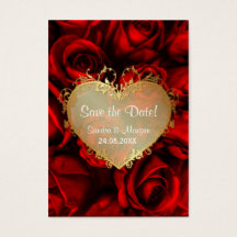 Red Rose Floral Wedding Save the Date