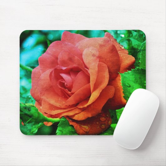 Red Rose Flower Art Muismat (Met muis)