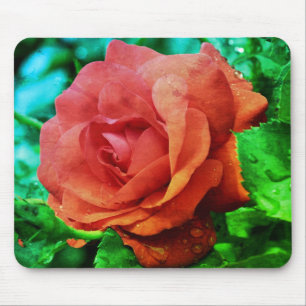 Red Rose Flower Art Muismat