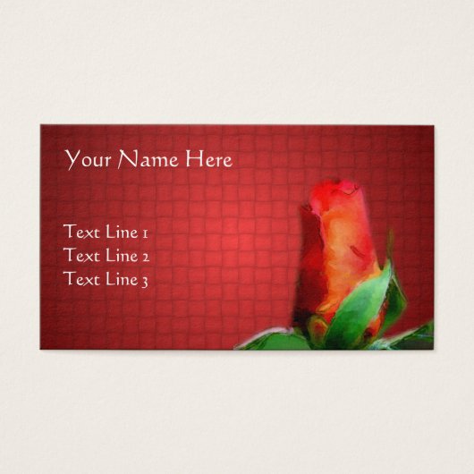 Red Rose Flower Art Natuur Visitekaartjes (Voorkant)