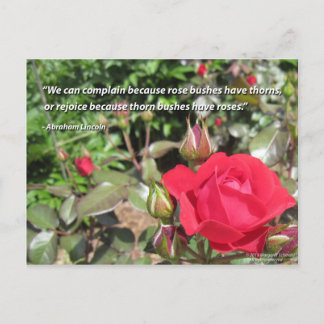 Red Rose Flower Briefkaart met dankbaarheid Quote