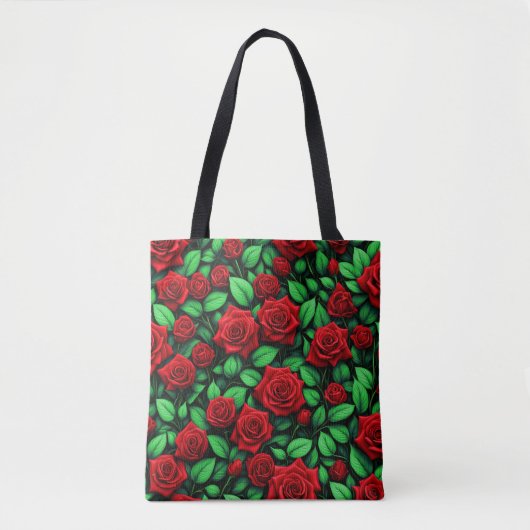 Red Rose Flower Canvas tas (Voorkant)