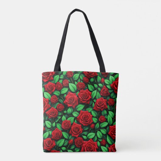 Red Rose Flower Canvas tas (Achterkant)