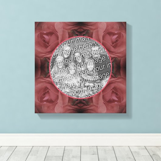 Red Rose Flower  Creëer Uw eigen foto Canvas Afdruk (Insitu (Houten vloer))