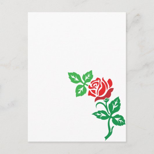 Red Rose Flower Design – Classic Floral Beauty Briefkaart (Voorkant)