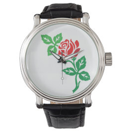 Red Rose Flower Design – Classic Floral Beauty Horloge