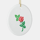 Red Rose Flower Design – Classic Floral Beauty Keramisch Ornament (Rechts)