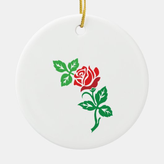 Red Rose Flower Design – Classic Floral Beauty Keramisch Ornament (Voorkant)