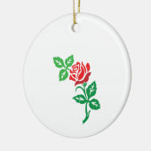Red Rose Flower Design – Classic Floral Beauty Keramisch Ornament (Links)