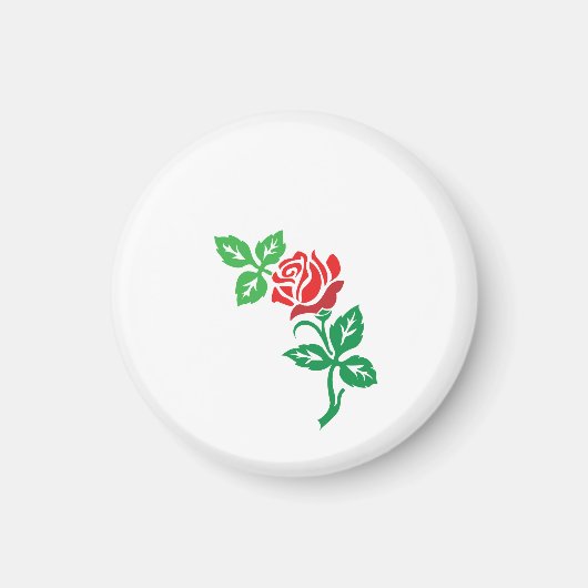 Red Rose Flower Design – Classic Floral Beauty Magneet (Voorkant)