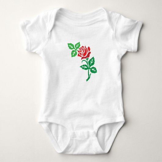 Red Rose Flower Design – Classic Floral Beauty Romper (Voorkant)