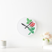 Red Rose Flower Design – Classic Floral Beauty Ronde Klok (Huis)