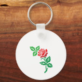 Red Rose Flower Design – Classic Floral Beauty Sleutelhanger (Voorkant)