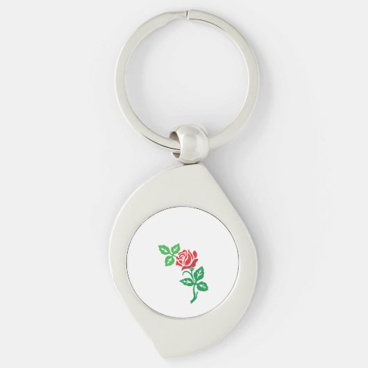 Red Rose Flower Design – Classic Floral Beauty Sleutelhanger (Voorkant)
