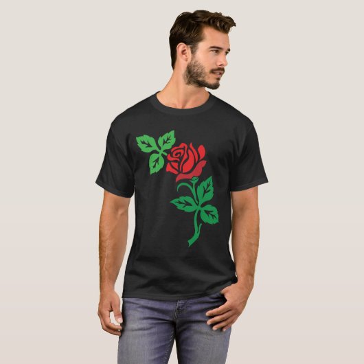 Red Rose Flower Design – Classic Floral Beauty T-shirt (Voorkant volledig)