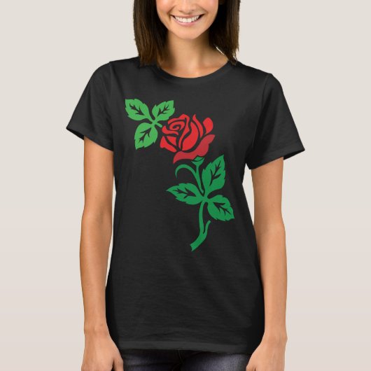 Red Rose Flower Design – Classic Floral Beauty T-shirt (Voorkant)
