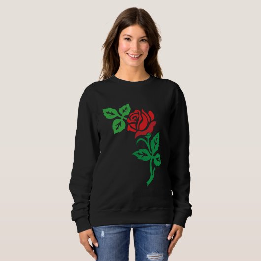 Red Rose Flower Design – Classic Floral Beauty Trui (Voorkant volledig)