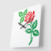 Red Rose Flower Design – Classic Floral Beauty Vierkante Klok (Hoek)
