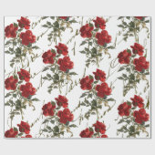 Red Rose Flower French Script Valentijn Wr Cadeaupapier (Vlak)