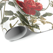 Red Rose Flower French Script Valentijn Wr Cadeaupapier (Rol Hoek)