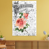 Red Rose Flower Garden ARt Canvas Afdruk (Insitu (Woonkamer))