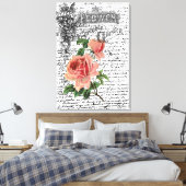 Red Rose Flower Garden ARt Canvas Afdruk (Insitu (Slaapkamer))