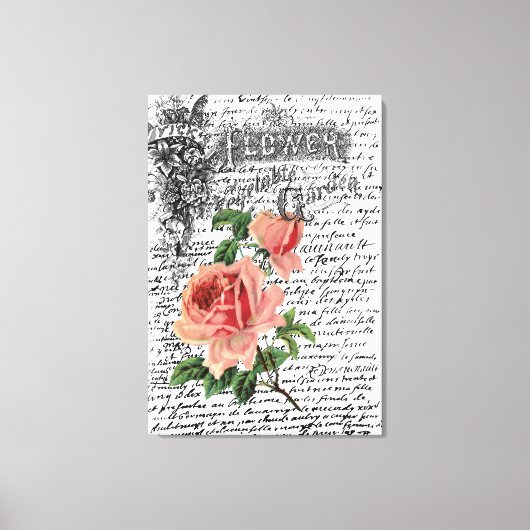Red Rose Flower Garden ARt Canvas Afdruk (Voorkant)
