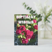 Red Rose Flower Garden floral Happy Birthday Briefkaart (Staand voorkant)