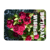 Red Rose Flower Garden floral Happy Birthday Magneet (Horizontaal)