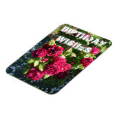 Red Rose Flower Garden floral Happy Birthday Magneet (Linkerzijde)