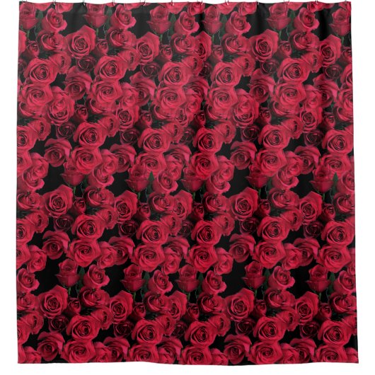 Red Rose Flower Garden Floral Shower Curtain Douchegordijn (Voorkant)