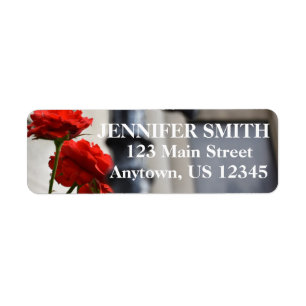Red Rose Flower Gate Fotografie op maat Etiket