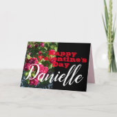 Red Rose Flower Happy Valentine's Day Womans Name Kaart (Voorkant)