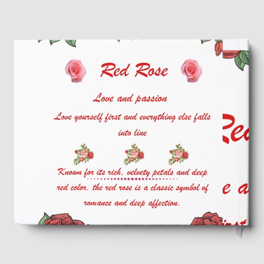 Red Rose Flower Language Gastenboek (Achterkant)