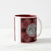 Red Rose Flower Natuur Lijst Uw foto toevoegen Tweekleurige Koffiemok (Voorkant rechts)