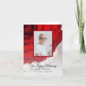 Red Rose Flower Parels Begrafenismonument Sympathi Bedankkaart (Voorkant)