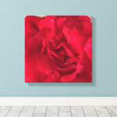 Red Rose Flower Photo Closeup Canvas Afdruk (Insitu (Houten vloer))