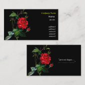 Red Rose flower, Pierre Joseph Redouté Visitekaartje (Voorkant / Achterkant)