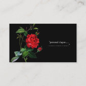 Red Rose flower, Pierre Joseph Redouté Visitekaartje (Achterkant)