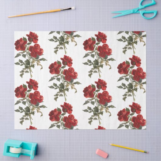 Red Rose Flower  Valentijn Bouquet Tissuepapier (Craft)