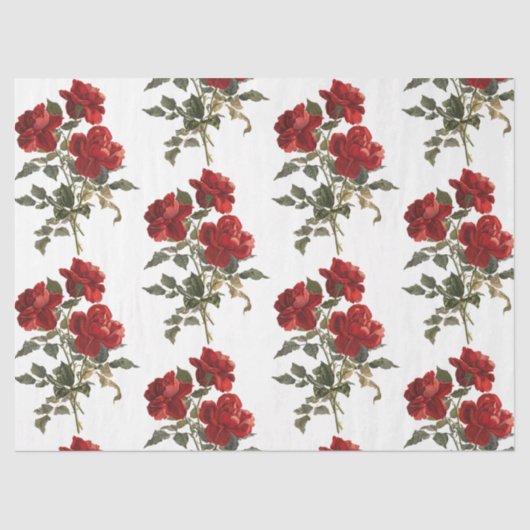 Red Rose Flower  Valentijn Bouquet Tissuepapier (Voorkant)