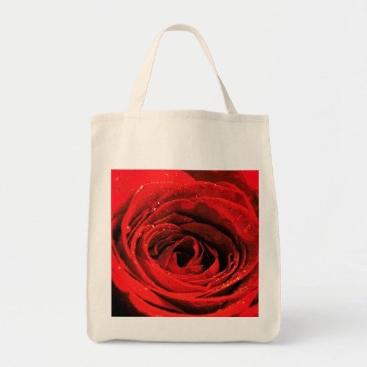 Red Rose Flower Valentijns Storage Beach Tote Bag (Voorkant)