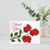 Red Rose Flowers Bedankt Floral Briefkaart (Staand voorkant)
