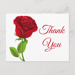 Red Rose Flowers Bedankt Floral Briefkaart