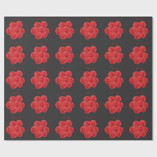 Red Rose Flowers Bouquet - Aangepaste verlooppap Cadeaupapier (Vlak)