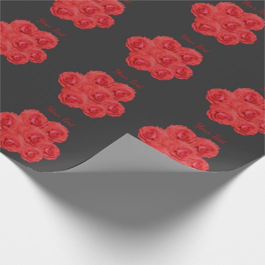 Red Rose Flowers Bouquet - Aangepaste verlooppap Cadeaupapier (Hoek)