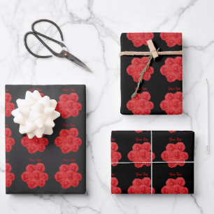 Red Rose Flowers Bouquet op maat Inpakpapier Vel