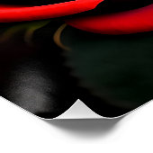 Red Rose Flowers Digitale Kunstwerk-58567 Perfect Poster (Hoek)