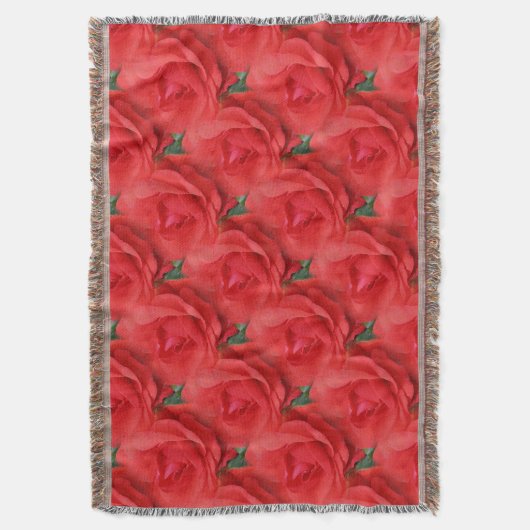 Red Rose Flowers Natuur Art Pattern Deken (Voorkant Verticaal)